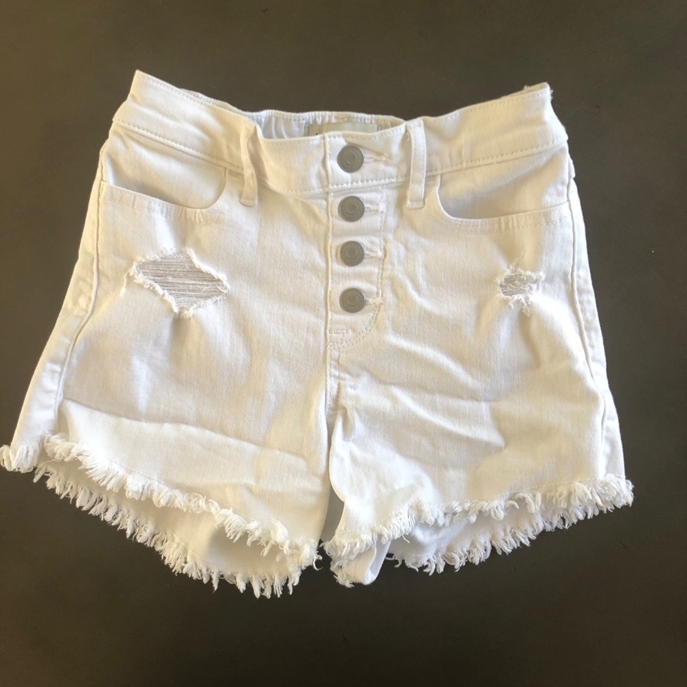 Abercrombie white denim shorts